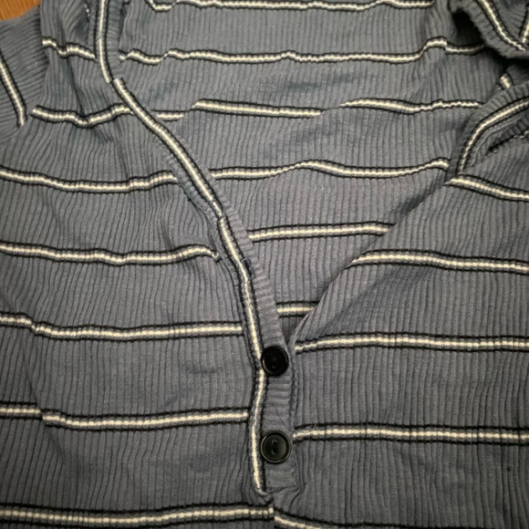 Fashion Nova Blue and White Striped Long Sleeve Top - Picture 3 of 5